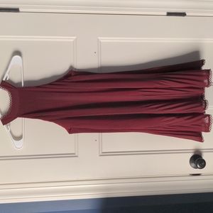 Deep Red High Neck Lulu's Swing Dress